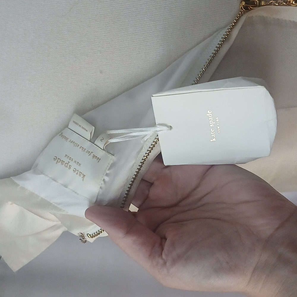 FIRM $$$ Nwt SILK/ COTTON Kate Spade Cream Dress Gold Accents HIDDEN POCKETS - Picture 9 of 13